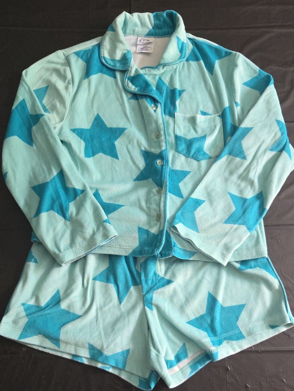 art class Teal Star Button-Front Pajama Set